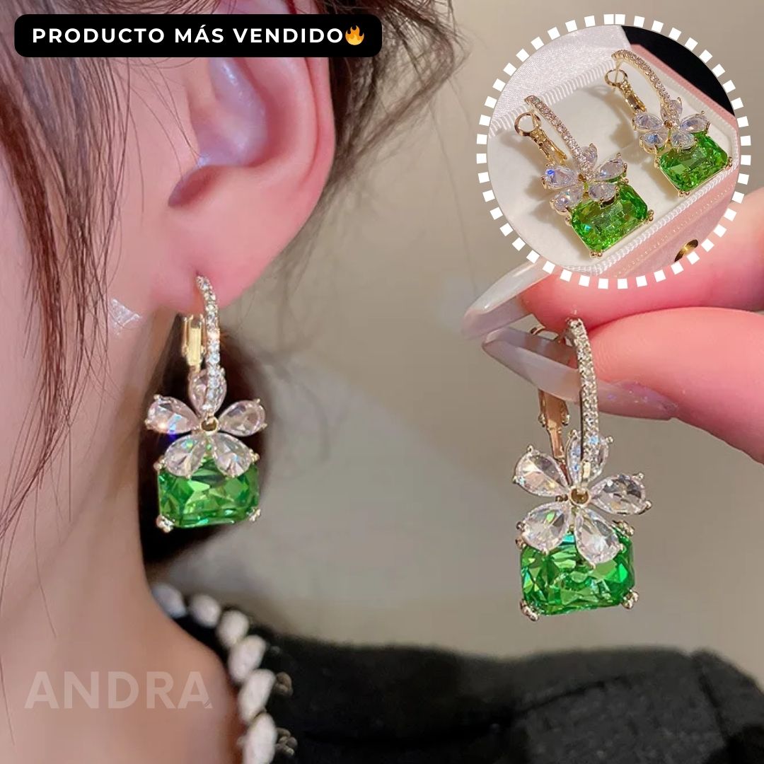 Aretes Zirconia Verde