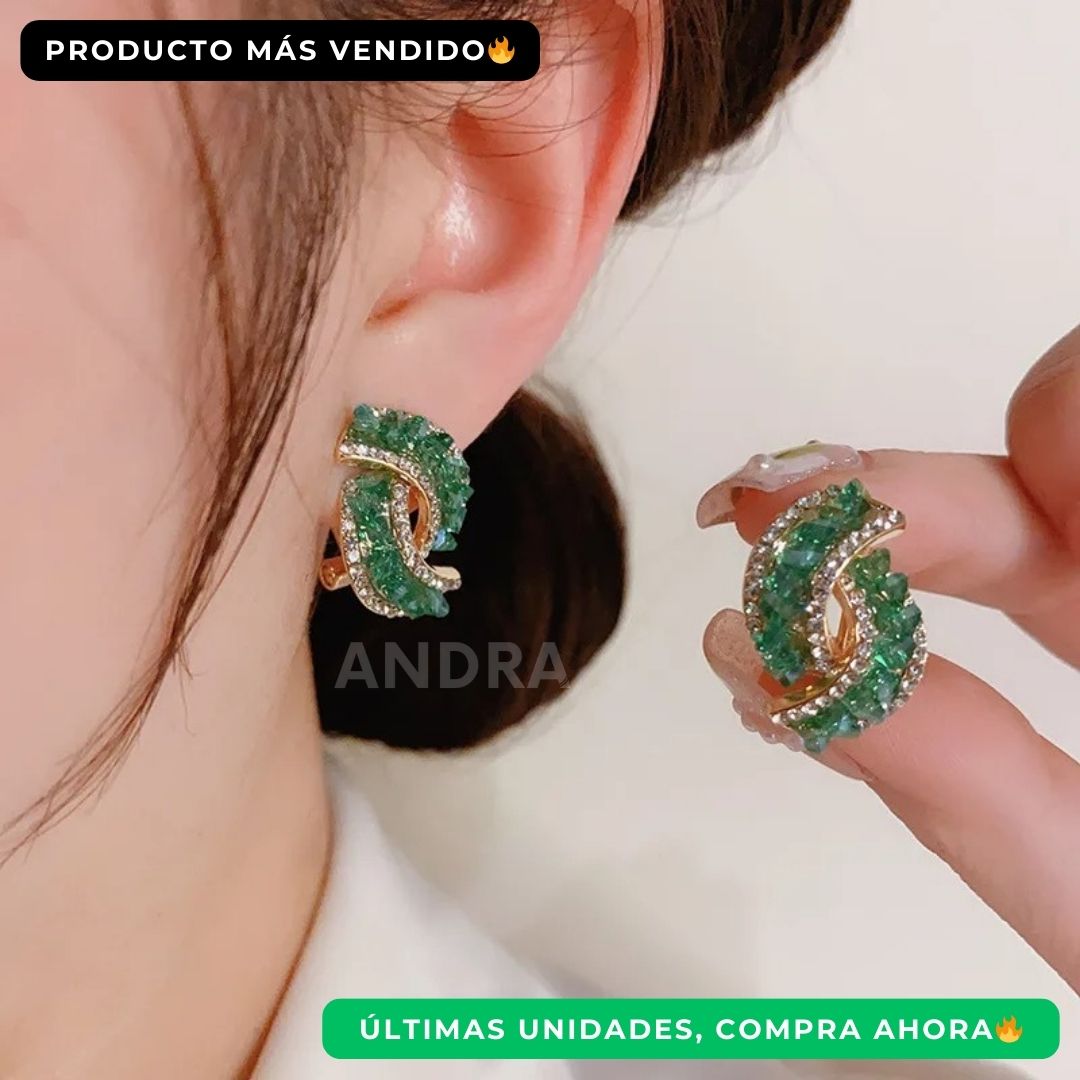 Aretes Cristales Verde