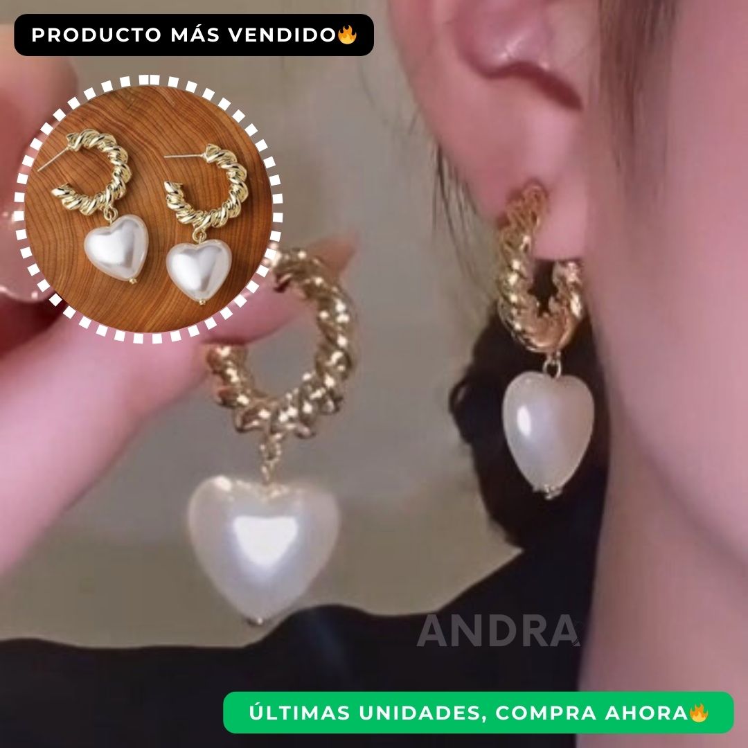Aretes Corazon Blanco